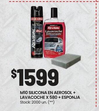 Changomas M10 silicona en aerosol + lavacoche x 580 + esponja oferta