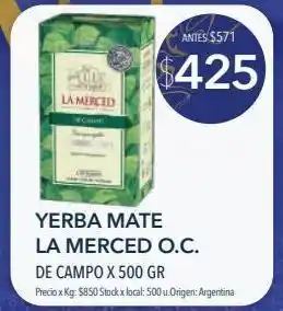 Jumbo Yerba mate la merced o.c. de campo x 500 gr oferta