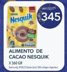 Jumbo Alimento de cacao nesquik x 360 gr oferta