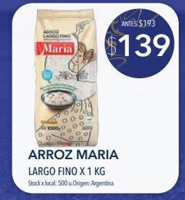 Jumbo Arroz maria largo fino x 1 kg oferta
