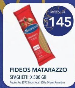 Jumbo Fideos matarazzo spaghetti x 500 gr oferta