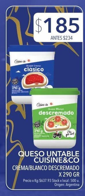 Jumbo Queso untable cuisine&co crema/blanco descremado x 290 gr oferta