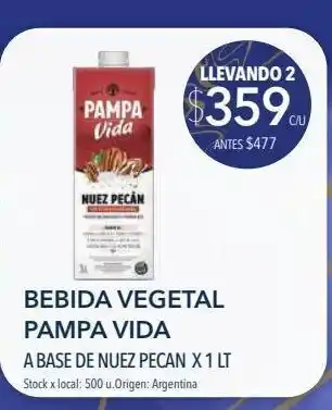 Jumbo Bebida vegetal pampa vida a base de nuez pecan x 1 lt oferta