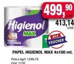 Maxiconsumo Papel higienol max oferta