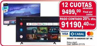Maxiconsumo Smart tv android 50 oferta