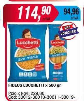 Maxiconsumo Fideos lucchetti oferta