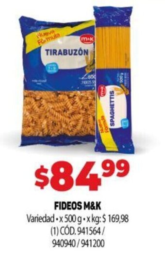 Makro Fideos M&K oferta