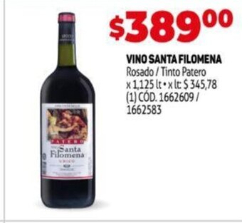 Makro Vino Santa Filomena oferta
