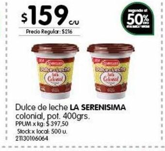 Jumbo Dulce de leche la serenisima oferta