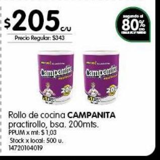 Jumbo Rollo de cocina campanita oferta