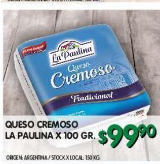 Jumbo Queso cremoso la paulina x 100 gr oferta