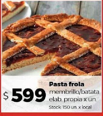 Disco Pasta frola (batata/membrillo) de elaboración propia x un oferta