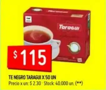 Changomas Taragui Te Negro x 50un oferta