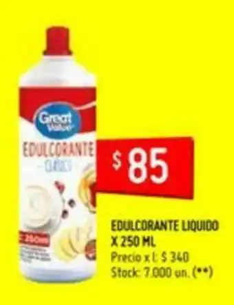Changomas Great Value Edulcorante Liquido x 250ml oferta
