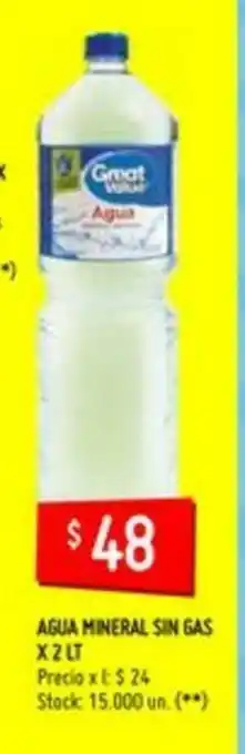 Changomas Great Value Agua Mineral Sin Gas x 2lt oferta