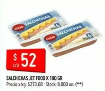Changomas Jet Food Salchichas x 190gr oferta