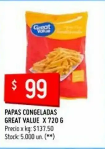 Changomas Great Value Papas Congeladas x 720g oferta