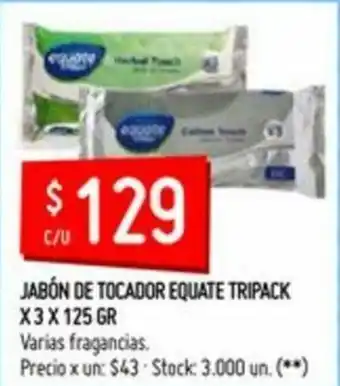 Changomas Equate Jabón de Tocador Tripack x 3 x 125gr oferta