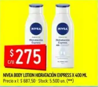 Changomas Nivea Body Lotion Hidratación Express x 400ml oferta
