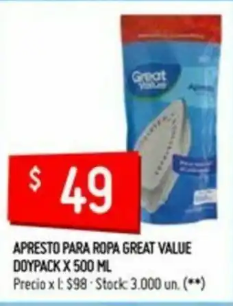 Changomas Great Value Arresto Para Ropa Doypack x 500ml oferta