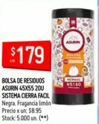 Changomas Asurin Bolsa de Residuos 45x55 20u Sistema Cierra Facil oferta