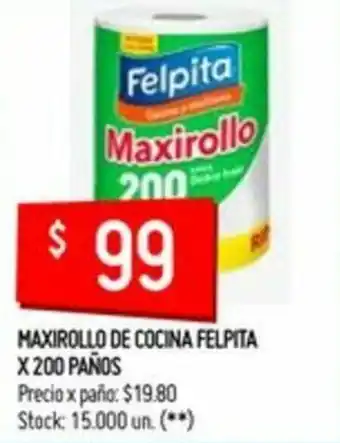 Changomas Felpita Maxirollo de Cocina x 200 Paños oferta