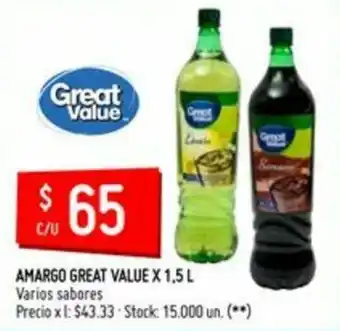 Changomas Great Value Amargo x 1.5L oferta