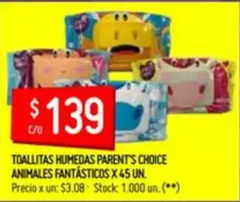 Changomas Parent's Choice Animales Fantásticos Toallitas Húmedas x 45un oferta
