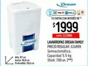 Changomas Drean Lavarropas Family oferta