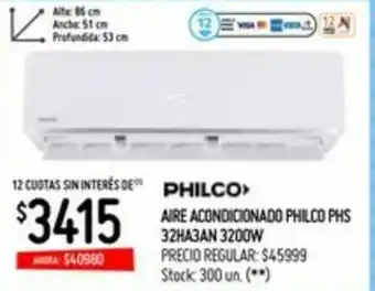 Changomas Philco Aire Acondicionado PHS 32HA3AN 3200W oferta