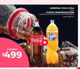 Supermercados Tadicor Gaseosa Coca Cola x25L + Fanta Naranja/Limon oferta