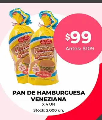 Supermercados Tadicor Pan DE Hamburguesa Veneziana oferta