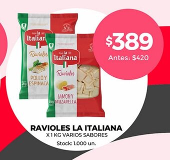 Supermercados Tadicor Ravioles La Italiana oferta