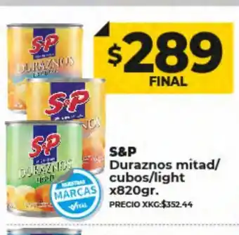 Supermayorista Vital S&p Duraznos Mitad oferta