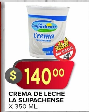Supermercados Mayor Crema de Leche la Suipachense oferta