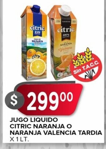 Jugo Liquido Citric Naranja o Naranja Valencia Tardia