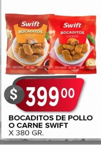 Supermercados Mayor Bocaditos de Pollo o Carne Swift oferta