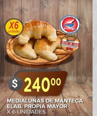 Supermercados Mayor Medialunas de Manteca Elab. Propia Mayor oferta