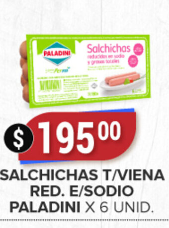 Supermercados Mayor Salchichas T/Viena Red. E/Sodio Paladini oferta