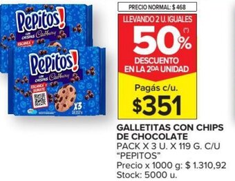 Carrefour Galletitas con chips de chocolate oferta