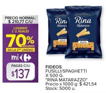 Carrefour Fideos oferta