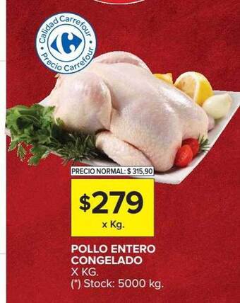 Carrefour Market Pollo entero congelado oferta