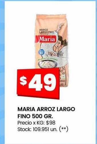 Changomas Maria arroz largo fino 500 gr oferta