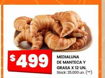Changomas Medialuna de manteca y grasa x 12 un oferta