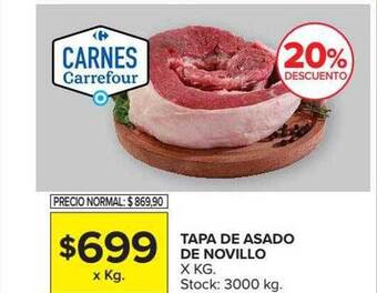 Carrefour Market Tapa de asado de novillo oferta
