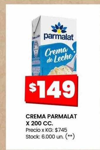 Changomas Crema parmalat x 200 cc. oferta