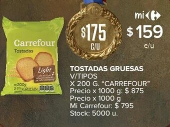 Carrefour Tostadas gruesas oferta