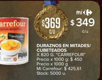 Carrefour Market Duraznos en Mitades Cubeteados oferta