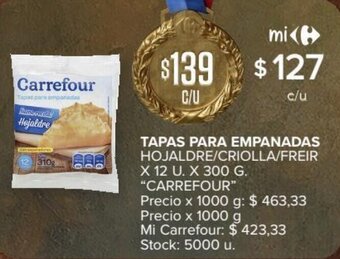 Carrefour Tapas para empanadas oferta