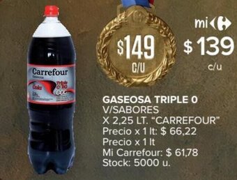 Carrefour Gaseosa triple O oferta